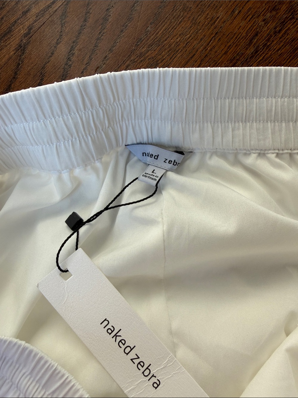 Naked Zebra Cream Elastic-Waist Lounge Shorts - Picture 6 of 8